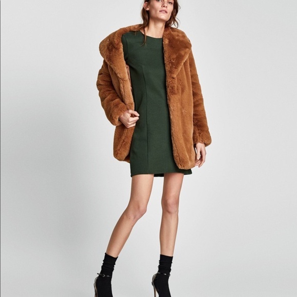 Zara Green Long Sleeve Knit Dress